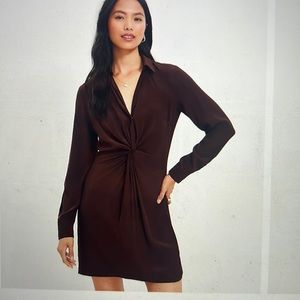 Loft Twist Shirtdress, color Iced Espresso, size 12, worn once, washed gentle